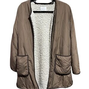 Ces Femme Brown Teddy Jacket with Cream Lining